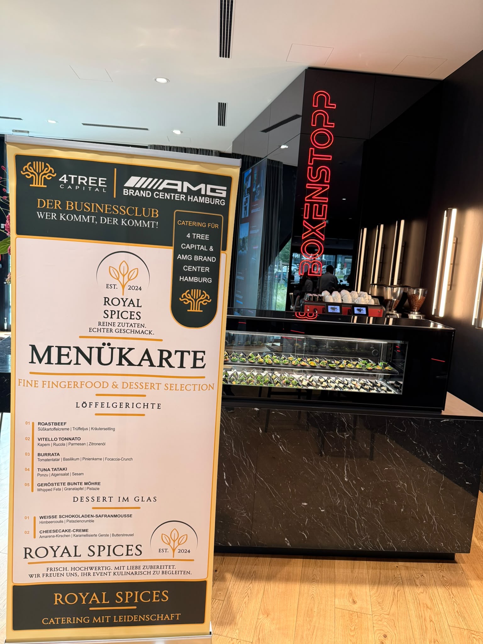 Royal Spices Catering bei einem Business-Event im AMG Brand Center Hamburg